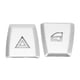 thumbnail image 5 of 2 piezas Etiqueta engomada del botón del interruptor de doble flash Decorar parche Reemplazo de adaptaciones de automóviles de aleación de aluminio plateado para X3 E83 2006-2010, 5 of 5