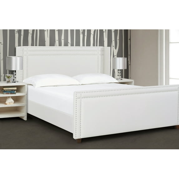 Elle Upholstered Bed, King, Antique White