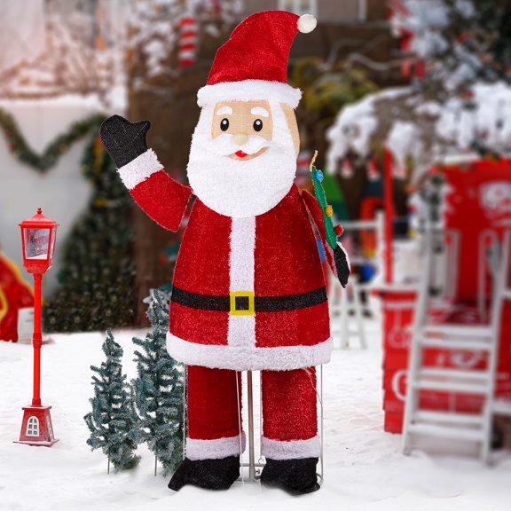 UBesGoo Christmas Santa Lighted Christmas Decoration Outdoor Yard Decor