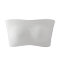 thumbnail image 2 of Strapless Bras for Women Non Slip Padded Bandeau Bra Wireless Tube Top Bra White 5XL, 2 of 3