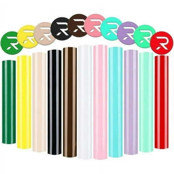 HTVRONT 3D Puff Vinyl Heat Transfer - 12 Sheets Puff HTV Vinyl in 11 Assorted Colors for T-Shirts, 3D Puff Iron on Vinyl & Cameo, Easy to Cut & Weed & Transfer - 12"x10"