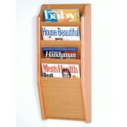 Wooden Mallet 4 Pocket Magazine wall Rack in Light Oak