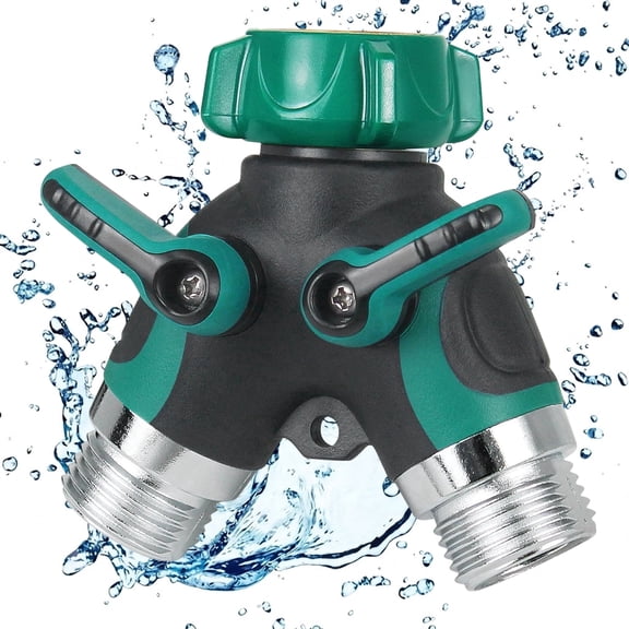 Hose Splitter 2 Way,Heavy Duty Garden Hose Splitters,Water Spigot Splitter,Y Connector Garden Hose Adapter,Hose Bib Splitter with Shut off Valve for Garden,Farm Watering