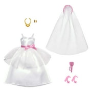 Barbie Fashions Doll Clothing Bridal Pack with Wedding Dress, Veil and Accessories