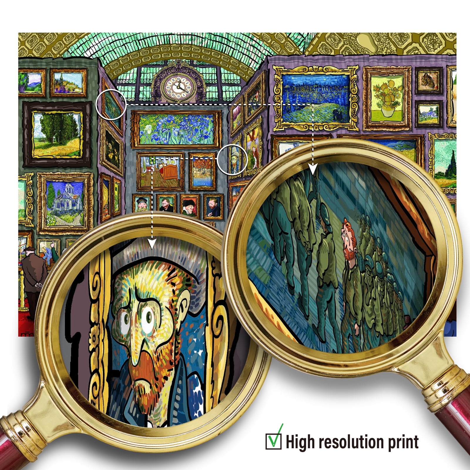 Antelope - 1000 Piece Puzzle for Adults, Van Gogh Jigsaw Puzzles 1000 Pieces, Van Gogh's Time Travel to Muse Da Orsay Puzzles for Adults 1000 PC by Alireza Karimi Moghaddam
