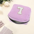 thumbnail image 3 of Unique Bargains 1 Pc Letter l Pattern Makeup Bag for Travel Pink Purple Corduroy, 3 of 6
