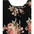 thumbnail image 3 of eVogues Plus Size Lace up Layered Poncho Dress Floral Print Black 1761, 3 of 5