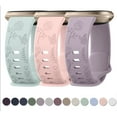 thumbnail image 2 of Flower Engraved Band For Fitbit Versa 3/Versa 4 Strap Soft Silicone Watchband For Fitbit Sense/Sense 2 Wristband Accessory pale teal One Size, 2 of 6