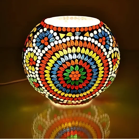 Turkish Moroccan Mosaic Bohemian Colorful Table Bedside Lamp Light Lampshade