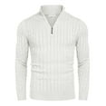 thumbnail image 4 of COOFANDY Men's Half Zip Sweaters Slim Fit Lightweight Mock Neck Turtleneck Cable Knitted Pullover, 4 of 10
