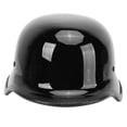 thumbnail image 4 of Medio casco para montar al aire libre, casco unisex para motocicleta, casco deportivo con calavera con tiras reflectantes para hombres, mujeres y niños, negro brillante L, 4 of 8