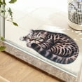 thumbnail image 5 of Cute Sleeping Cat Shaped Bedroom Area Rug, 15.7"x30" Non-Slip Floor Mat, Funny Area Rug Mats Tabby Cat Art Floor Carpet for Home Kitchen Bathroom, Leodye Back to School Season Clearance Special Offers, 5 of 8