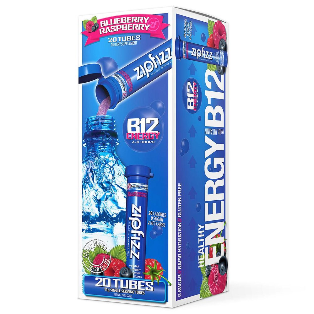 Zipfizz Energy Drink Mix, Blue Raspberry (20 ct)