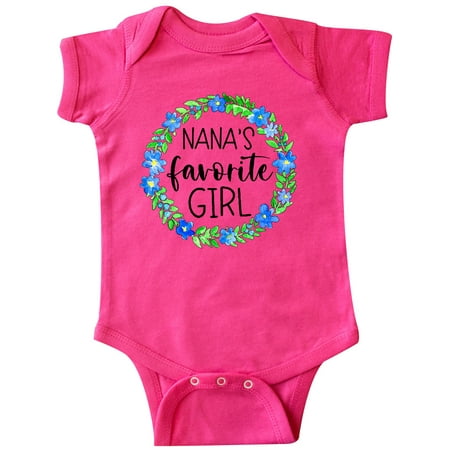

Inktastic Nana s Favorite Girl Blue Flower Wreath Gift Baby Girl Bodysuit