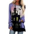 thumbnail image 2 of T-shirts Oversize pour Femmes 2023 Col Rond T-Shirts Imprimé Halloween Manches Courtes T-Shirt Blouse Hauts Costumes Halloween pour Femmes, 2 of 5