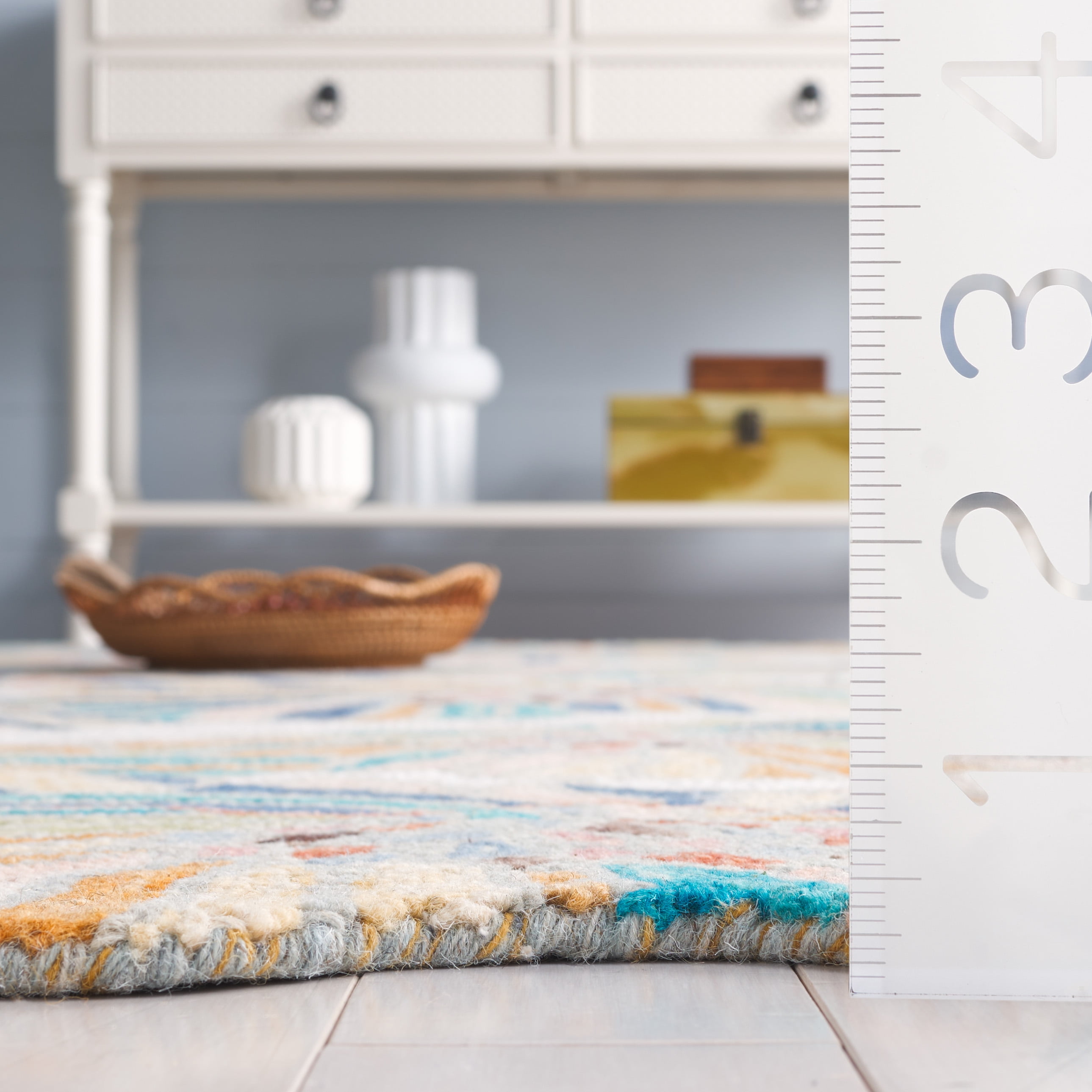 SAFAVIEH Jardin Antonio Floral Area Rug, Ivory/Blue, 8' x 10'