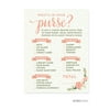 Whats In Your Purse?  Floral Roses Girl Baby Shower Game, 20-Pack