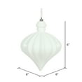 thumbnail image 2 of Vickerman 6" White Matte Onion Drop Christmas Ornament, 4 per Bag, 2 of 4