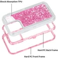 thumbnail image 2 of Entronix iPhone 13 Heavy Duty Glitter Case for Girls Women Liquid Bling Sparkle Shining Glitter Luxury Shockproof Quicksand Soft TPU Cover for iPhone 13 6.1" Pink, 2 of 3