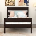 thumbnail image 2 of Bellemave Twin Bed Frames,Wood Platform Bed with Headboard and Footboard, Twin Size Sleigh Bed with Wood Slat Support, No Box Spring Needed (Espresso), 2 of 9