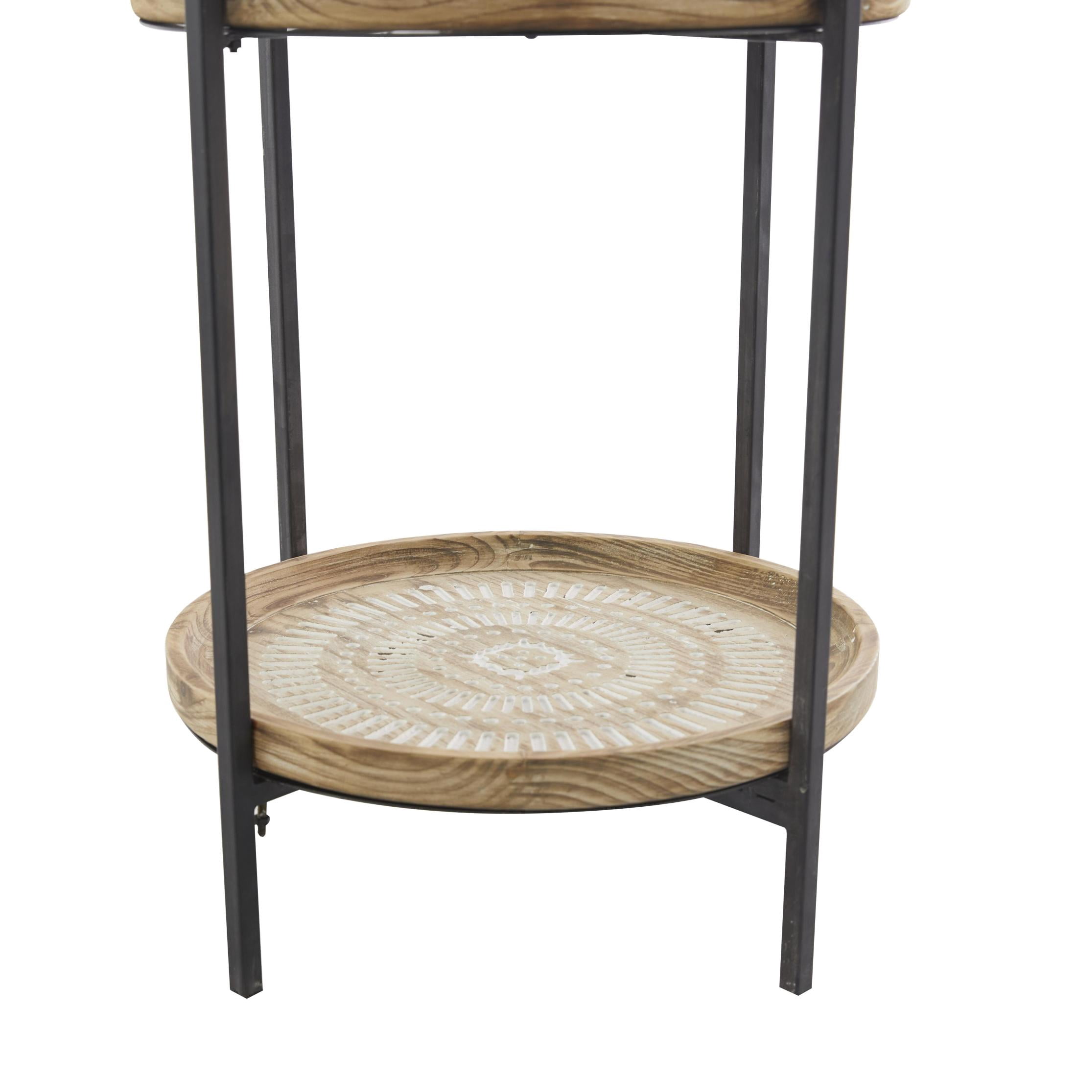 DecMode 17" x 64" Brown Wood 4-Tier Shelving Unit, 1-Piece