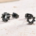 thumbnail image 5 of Retro Vintage Stainless Steel Gear Style Cocktail Party Biker Stud Earrings, 5 of 7