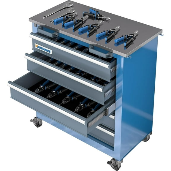 5-Drawer Tool Chest, Rolling Tool Chest with Wheels, Foot Pads&Locking System,Mobile Storage Tool Cabinet with Stainless Steel Top,Connect Units for A Large Workstation for Office,Garage&Home