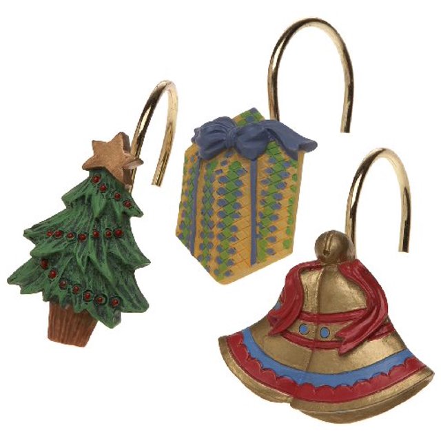 Carnation Home Fashions "Noel" Crochets de Rideau de Douche en Résine, Ensemble de 12