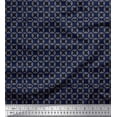 thumbnail image 1 of Soimoi Blue Viscose Chiffon Fabric Flower Geometric Print Fabric by the Yard 42 Inch Wide, 1 of 3
