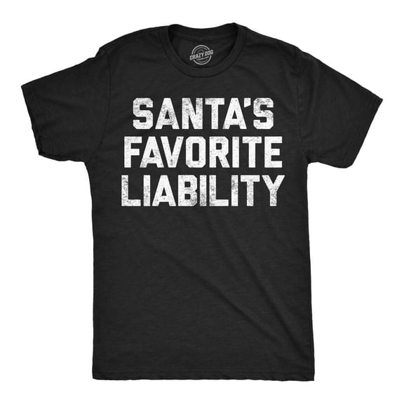 Mens Funny T Shirts Santas Favorite Liability Sarcastic Christmas Graphic Novelty Tee For Men Graphic Tees