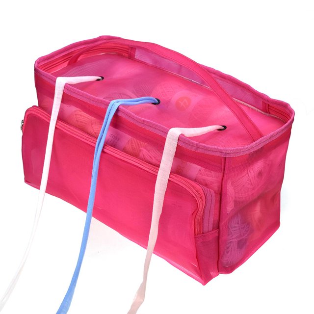 Agujas De Punto De Malla De Almacenamiento De Lana E De Almacenamiento Agujas De Tejer Herramientas De Rosado BLESIY Bolso de punto