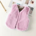 thumbnail image 2 of Staki Baby Girls' Outerwear Vests Girls Fleece Vest Kids Fall Winter Fuzzy Outerwear Jacket with Pockets(Light Pink,6-7 Years), 2 of 4