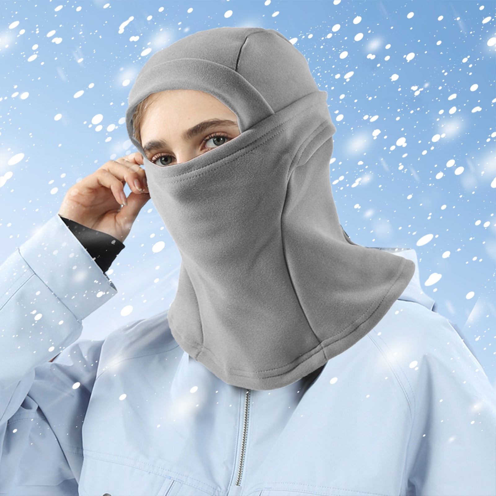 Masque de Ski Coupe-Vent Chauffant Coton Ajustable Masque d'Hiver pour Hommes Femmes