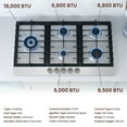 thumbnail image 5 of Rangaire RCG341S 34" Gas Cooktop - Stainless Steel, Sealed Burners, Cast Iron Grates, Die Cast Metal Burner Controls, 5 of 13