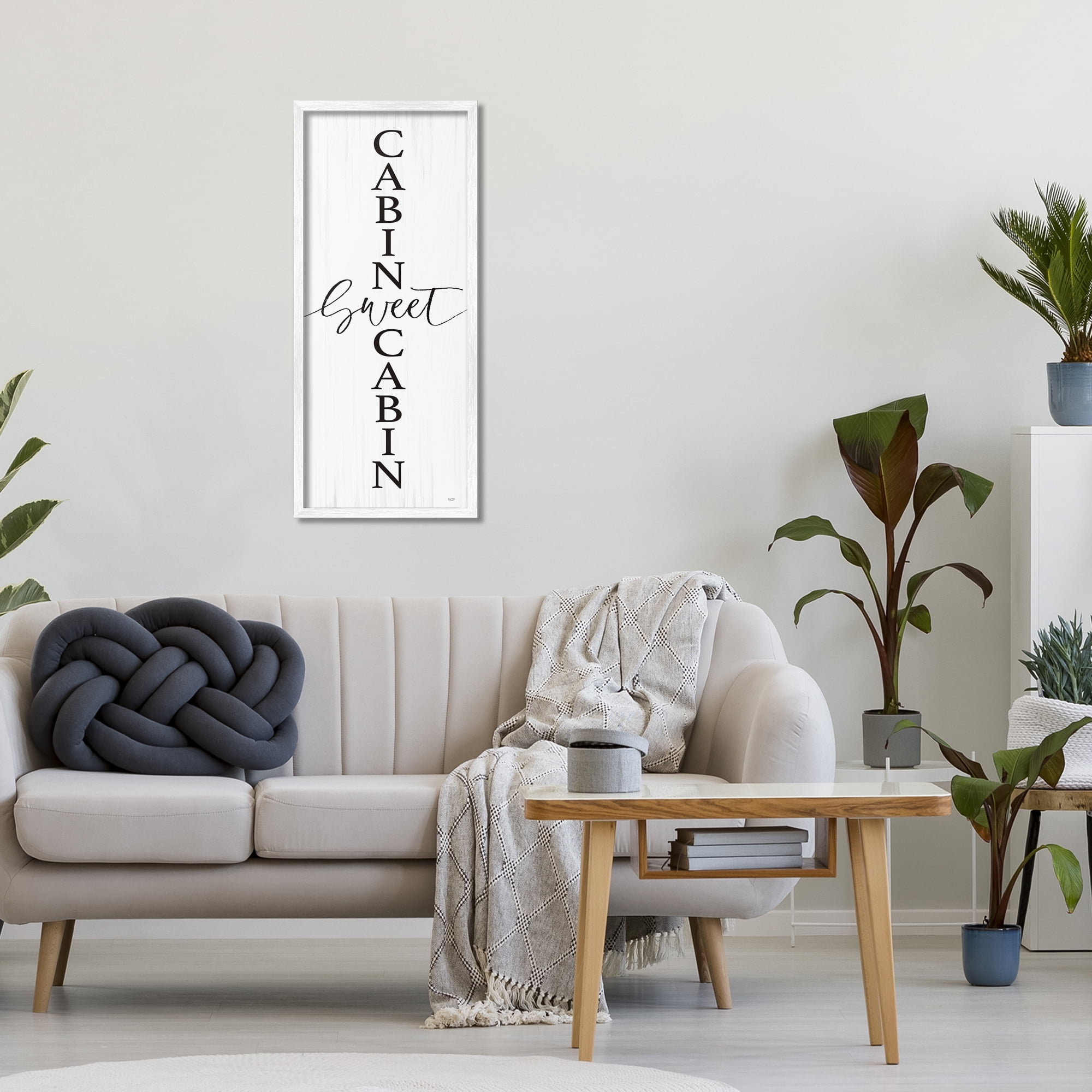 Stupell Industries Sweet Cabin Vertical Words White Framed Giclee Art, design by Lux + Me Designs