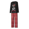 thumbnail image 3 of Christmas Pajamas Family Set, Letters Print Long Sleeve T-shirt with Plaid Pants Sleepwear Loungewear, 3 of 7