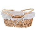 thumbnail image 3 of Shisuyan Handwoven Wicker Picnic Basket Portable Storage Organizer Fruit Display Home Kitchen Counter Rustic Basket For Outdoor Gatherings Decor, 3 of 8