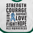 thumbnail image 4 of Inktastic ALS Awareness Strength Courage Support Boys or Girls Baby Bib, 4 of 4