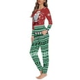 thumbnail image 2 of Renewold Novelty Women Pj Pants Set of 2 Stylish Aztec Ethnic Snowflake Pajama Lingerie Breathable Christmas Scoop Neck Clothing Sleepwear Tops Size 5XL, 2 of 4