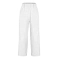 thumbnail image 5 of BUWTTER Women's Pants High Waist Wide Leg Casual Trousers Soft Stretch Palazzo with Pockets Comfortable Everyday Wear Slacks for Women White L, 5 of 6