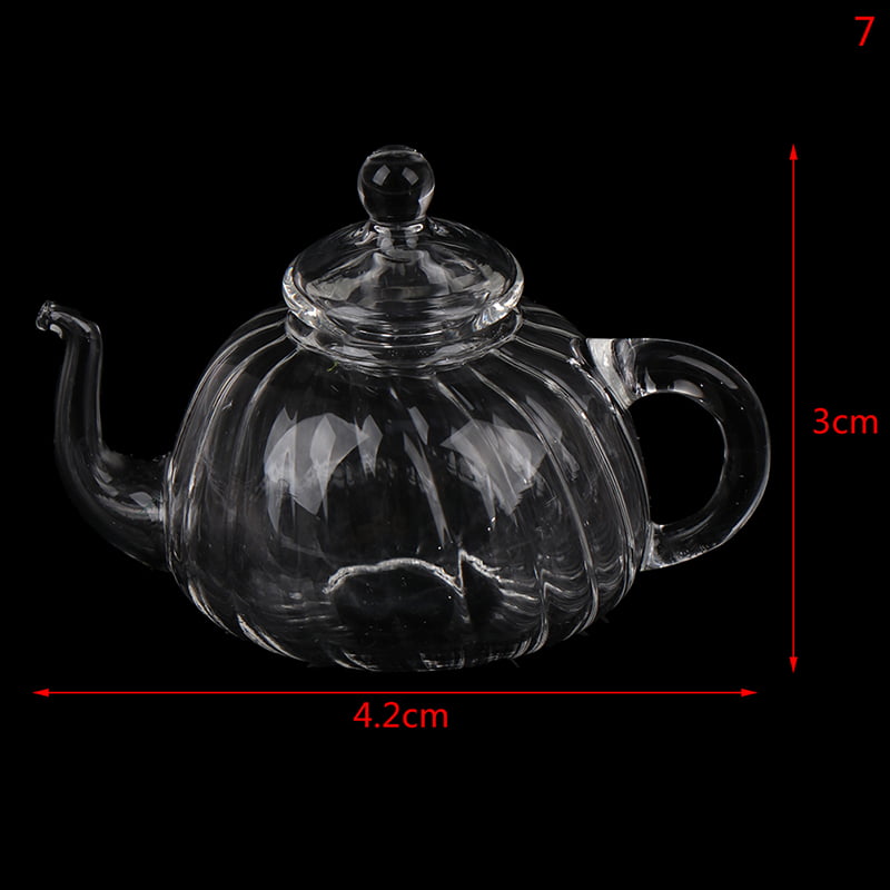 Dollhouse Miniature Kitchen Tea Set J Coral Teapot & Tray  1 inch scale 1:12 G43 