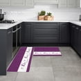 thumbnail image 4 of Kitchen Mat Rug Set of 2 Live Love Laugh Retro Purple Plaid Runner Rug Anti-Fatigue Comfort Memory Foam Standing Mat Non-Slip Floor Door Mat for Bathroom 18x30in+18x48in, 4 of 6