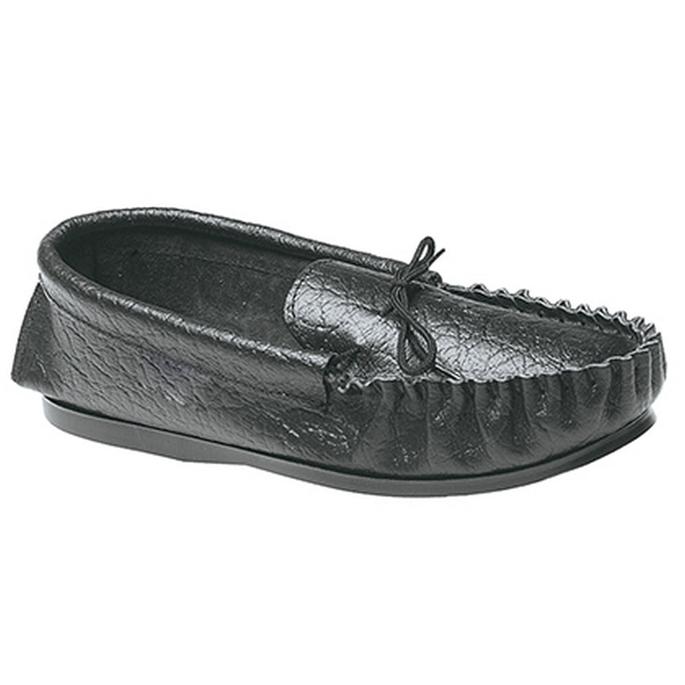 mens black leather moccasin slippers