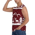 thumbnail image 3 of Fotbe Christmas Buffalo Plaid Men's Camiseta sin Mangas Estampada para Hombres, Playera Casual para Gimnasio, Entrenamiento, Playa-XX-Large, 3 of 7