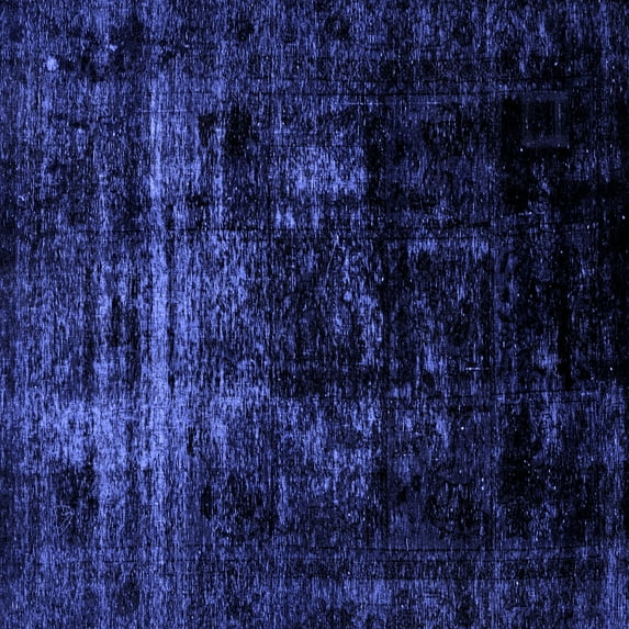 Ahgly Company Machine Washable Indoor Square Abstract Blue Modern Area Rugs, 6' Square