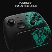 FUNLAB Hall Effect Controller with Charging Dock Compatible with Switch/OLED , Bluetooth Controller for RGB/Turbo/Wakeup/Hall - Black