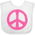 thumbnail image 3 of Inktastic Peace Sign Pink Retro Girls Baby Bib, 3 of 4