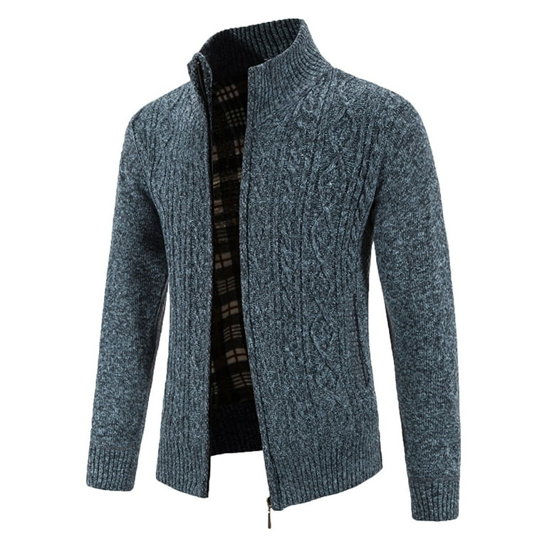 Wefuesd Male Autumn And Winter Zip Casual Stand Collar Long Sleeve