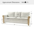 thumbnail image 6 of 81" Wide Farmhouse Sofa with Roll Arms, Striped Linen Fabric for Living Room Apartment, Stripe, 6 of 6