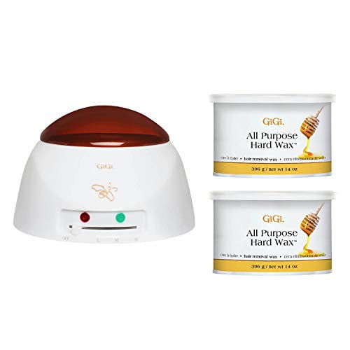 GiGi Professional Wax Warmer   All-Purpose Hair Removal Wax, 14 Ounces (2 Pack)